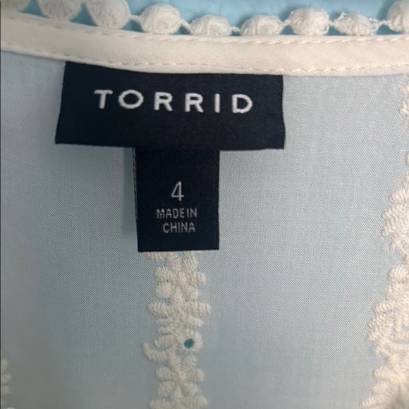 Torrid Ivory Sheer Striped Blouse - Picture 12 of 12